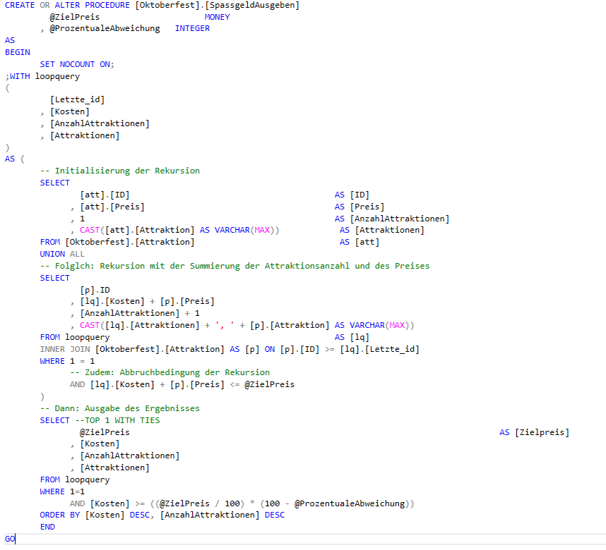 Teilsummenproblem im SQL Server