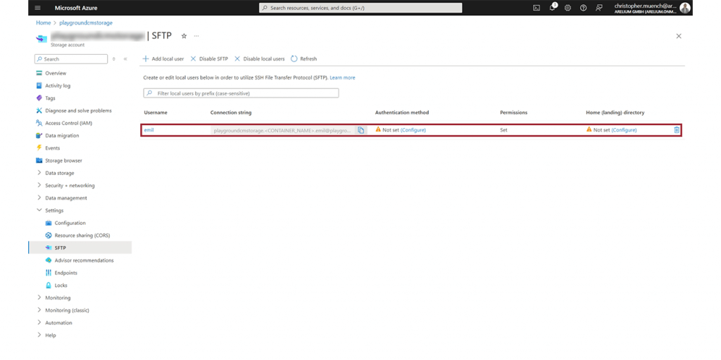 SFTP Server Azure 3