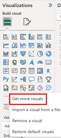 Auswahl der Custon Visuals
