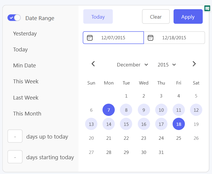 Datumsauswahl mit dem Datepicker